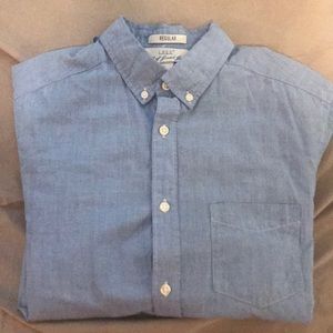 Blue button down collar shirt